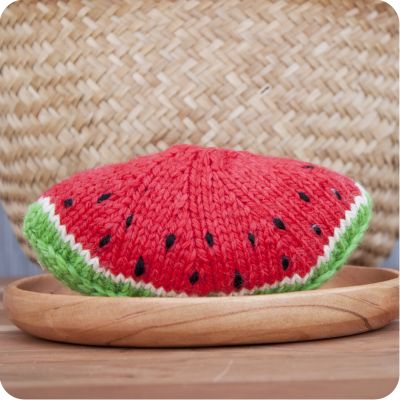 Knitted Watermelon Slice play food (wooden plate sold separately)