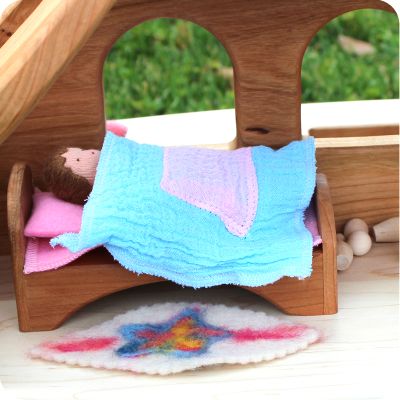 Wooden Cherry Dollhouse Bed | By Camden Rose for Palumba, offering Natural Wooden Toys & Kitchens