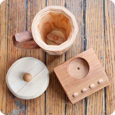 Wooden Play Blender, top view | By Camden Rose for Palumba, offering beautiful wooden toys & play kitchens