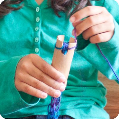 Knitting Tower Kit, with little hands making something great