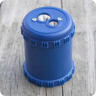 Blue Solid Drum Pencil Sharpener from Palumba, offering waldorf toys, natural toys, organic clothing, and art supplies for inspired natural living