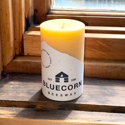 Pure Beeswax Pillar Candle 2 x 3H - by Bluecorn