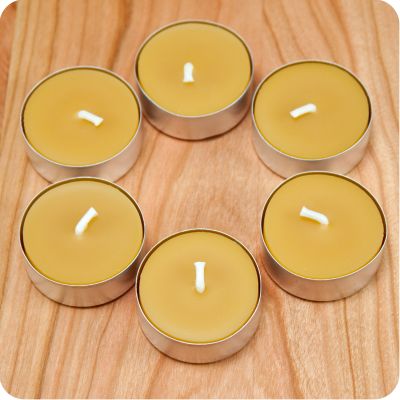 Beeswax Tea Light Candles, Set of 6