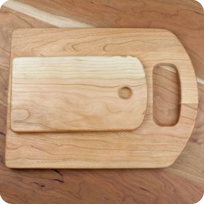 Cherry Wood Platter with Cherry Breakfast Board size comparison 
