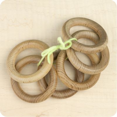 Solid Maple Craft Rings, 3, Set of 6