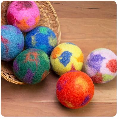 Handmade Wool Felt Ball, Tie Dye Pattern, 8cm