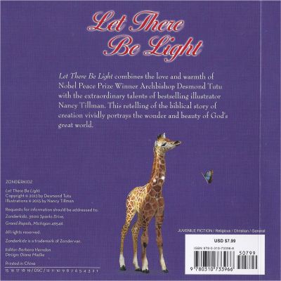 Back, Let There Be Light Illustrated By Nancy Tillman, Written by Archbishop Desmond Tutu (Board Book) 